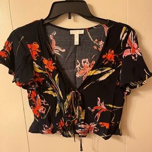 Floral copped shirt